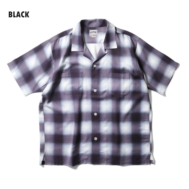 41187 OMBRE CHECK SHIRT S/S - BLACK