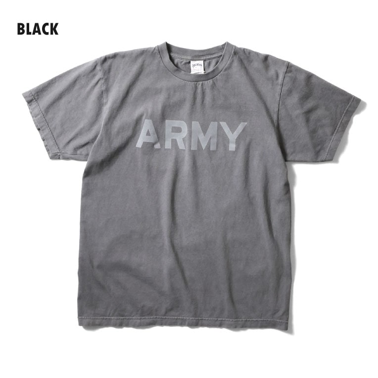 22305 PIGMENT PRINT TEE S/S(ARMY) - BLACK
