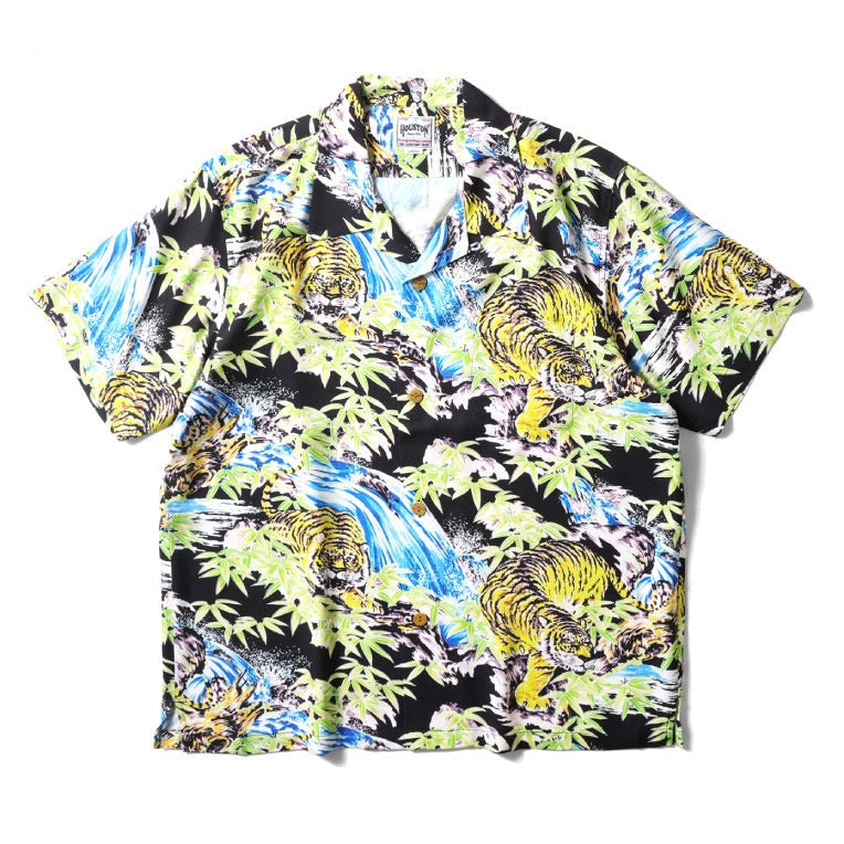 41198 ALOHA SHIRT (Tiger) - BLACK