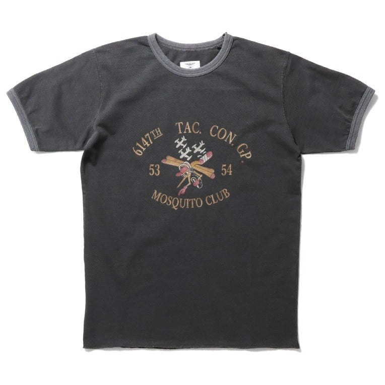 22295 MESH C/N PRINT TEE S/S (MOSQUITE CLUB) - BLACK