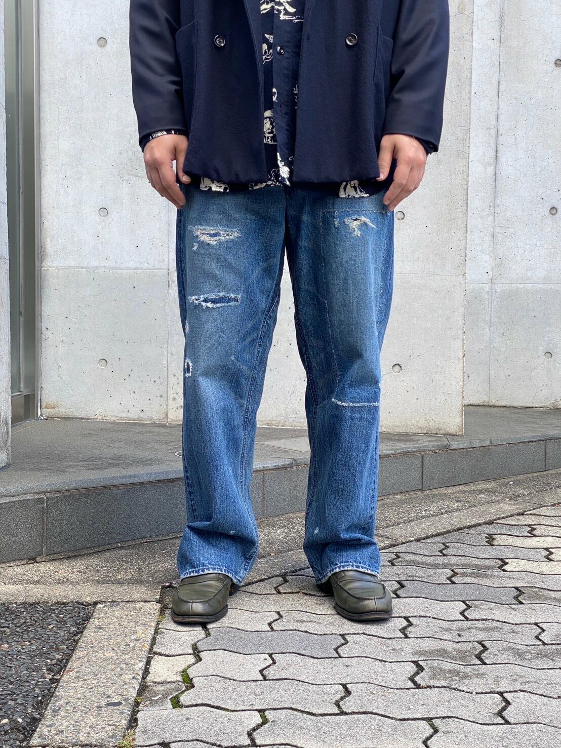 Patchwork Bushing Denim - INDIGO