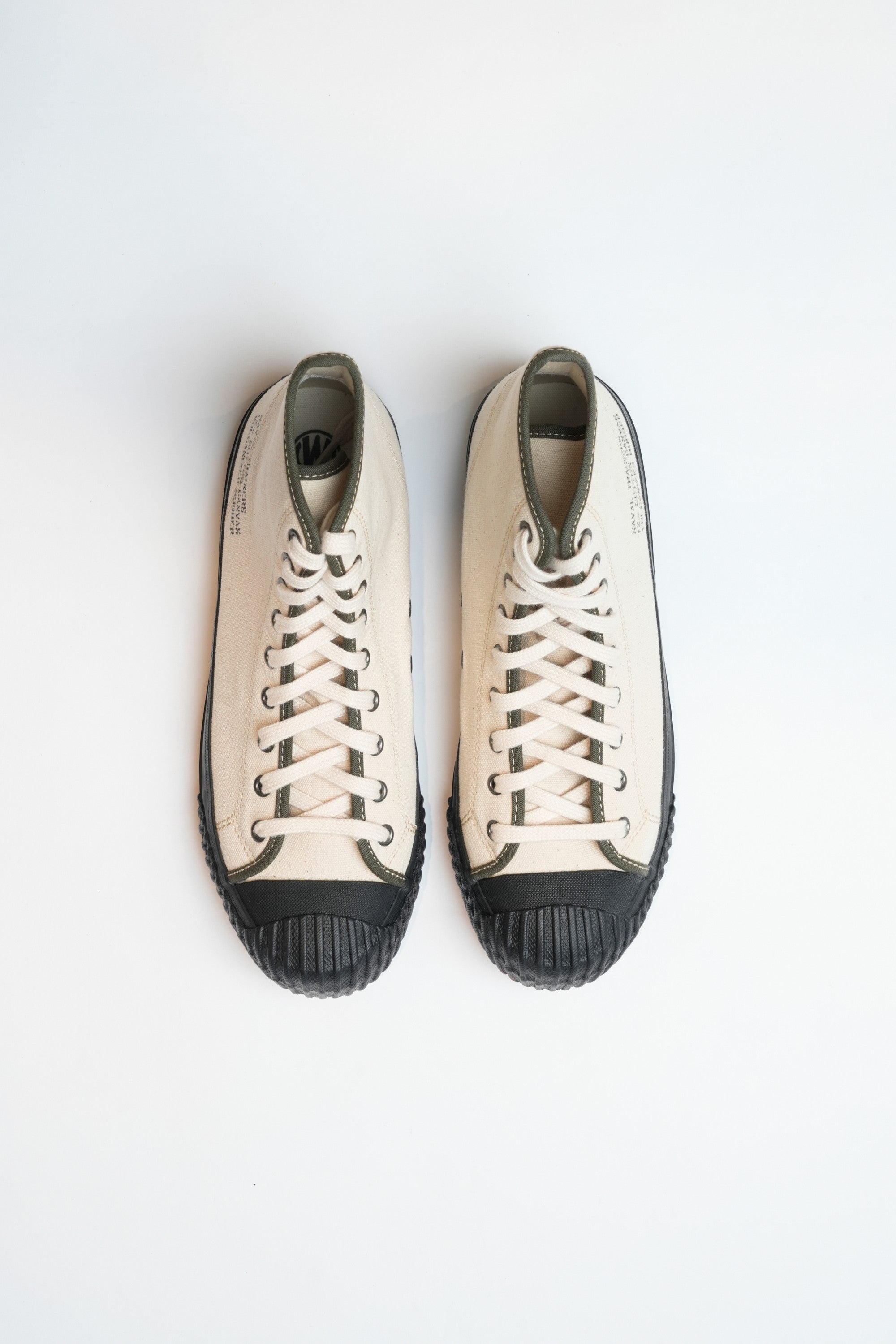 NAVAL TRAINERS HI TOP - NATURAL CANVAS