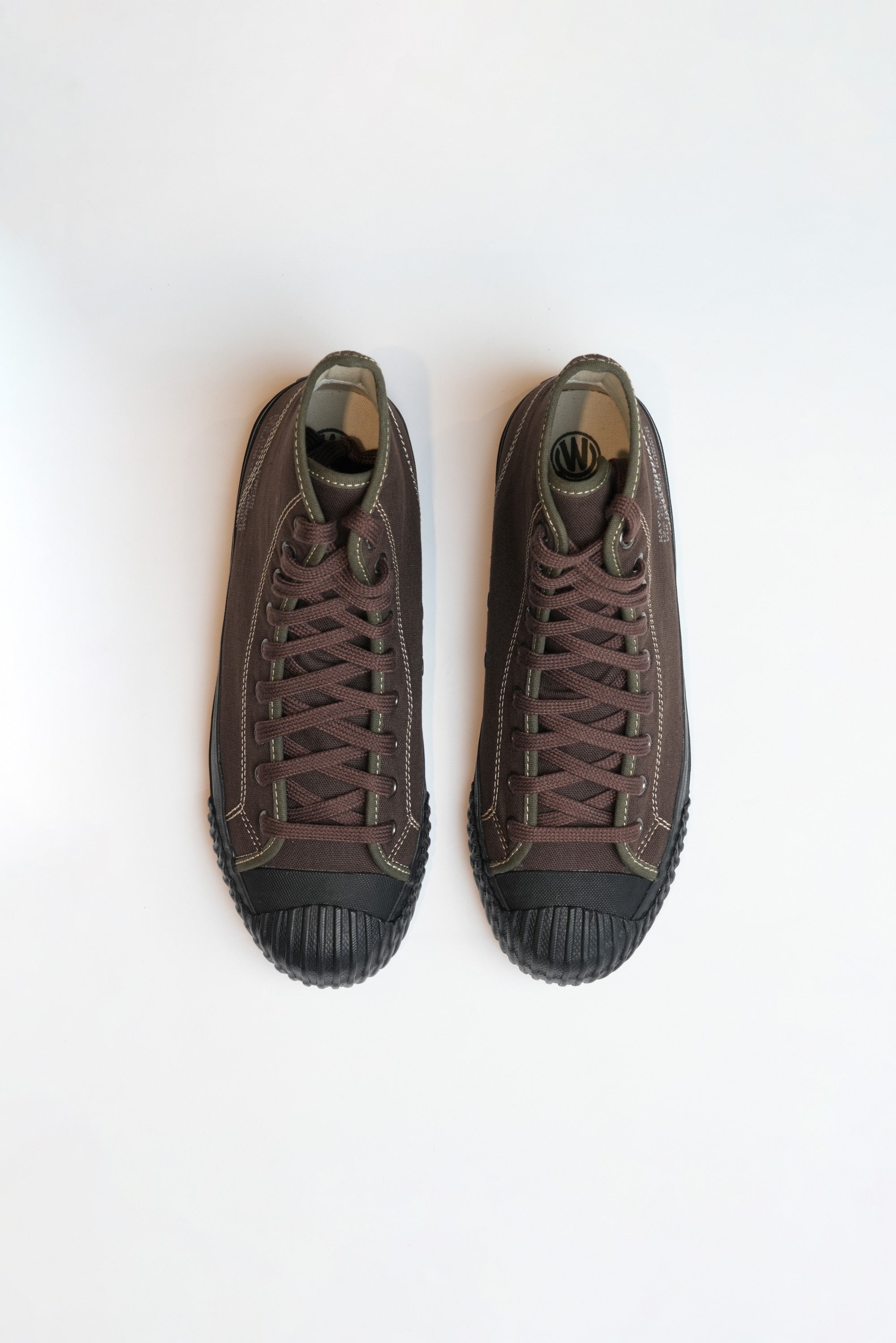 NAVAL TRAINERS HI TOP - BROWN CANVAS