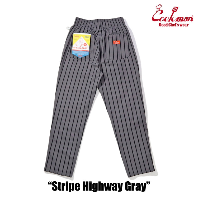 CHEF PANTS STRIPE - HIGHWAY GRAY