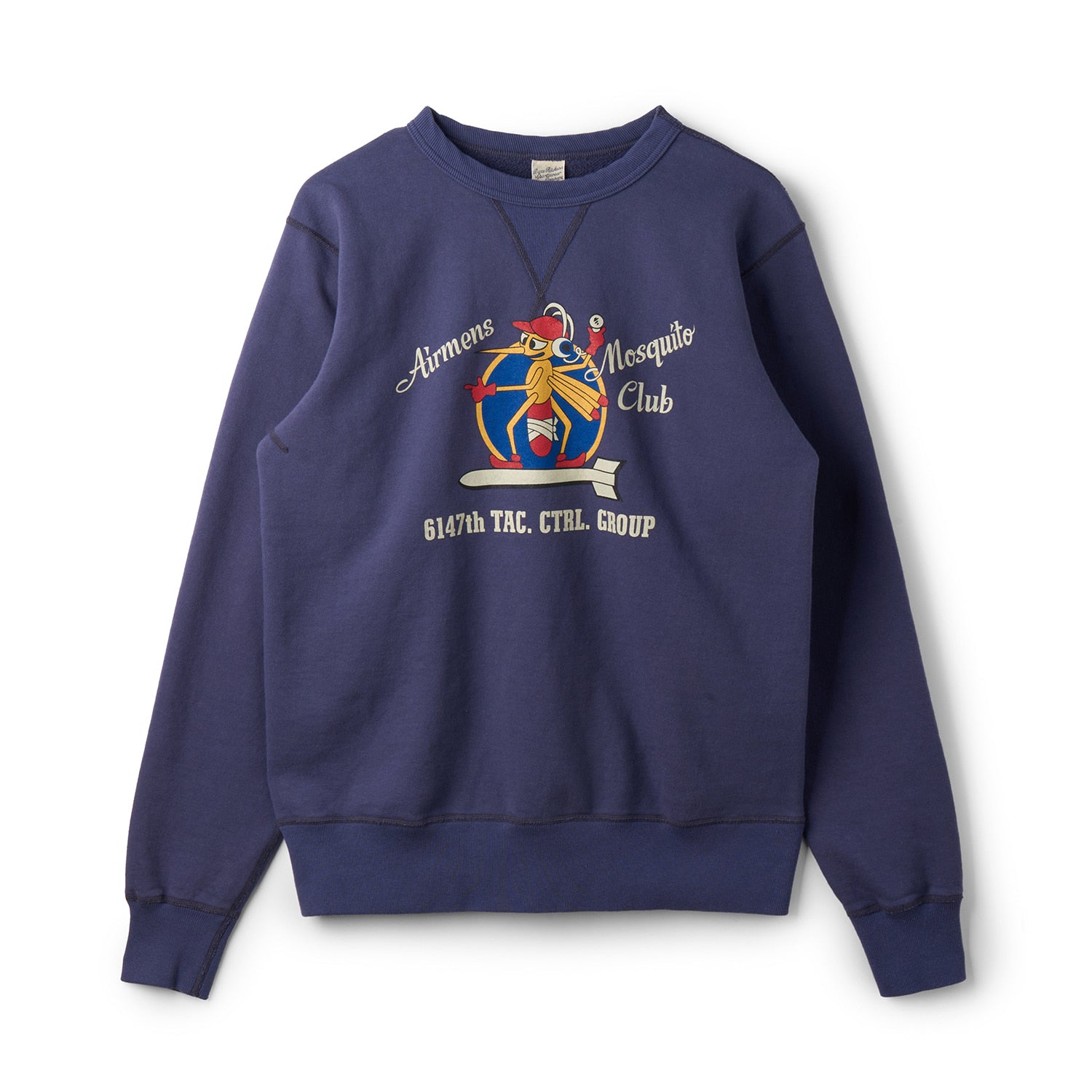 BR69632 SET-IN CREW NECK SWEAT SHIRT AIRMENS MOSQUITO CLUB - NAVY