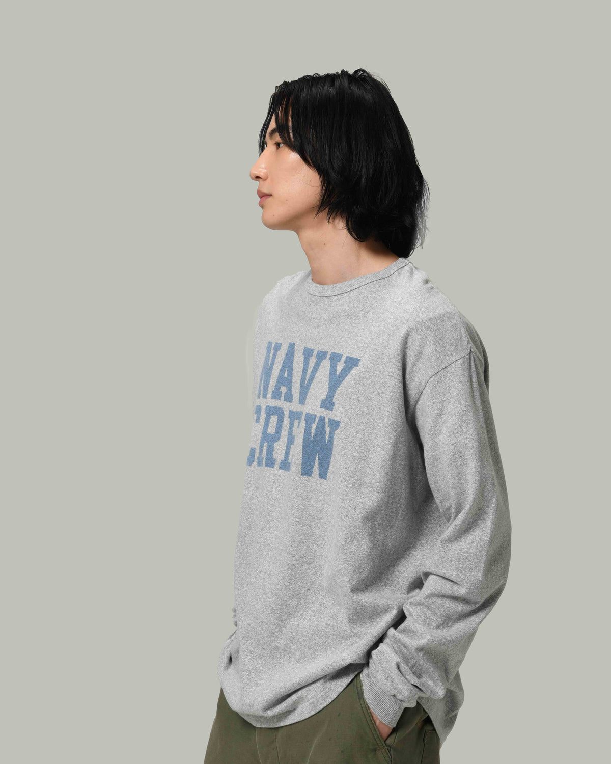 88/12 LS TEE - NAVY CREW - 88/12 M.GRAY