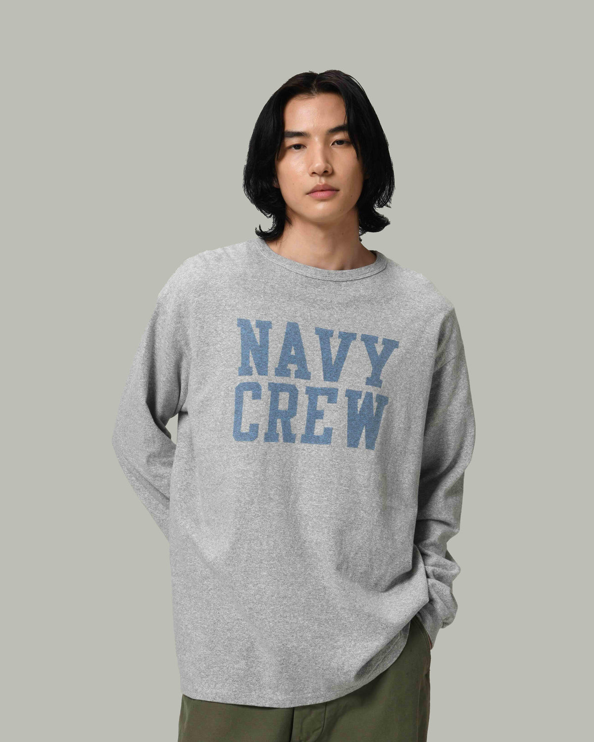 88/12 LS TEE - NAVY CREW - 88/12 M.GRAY