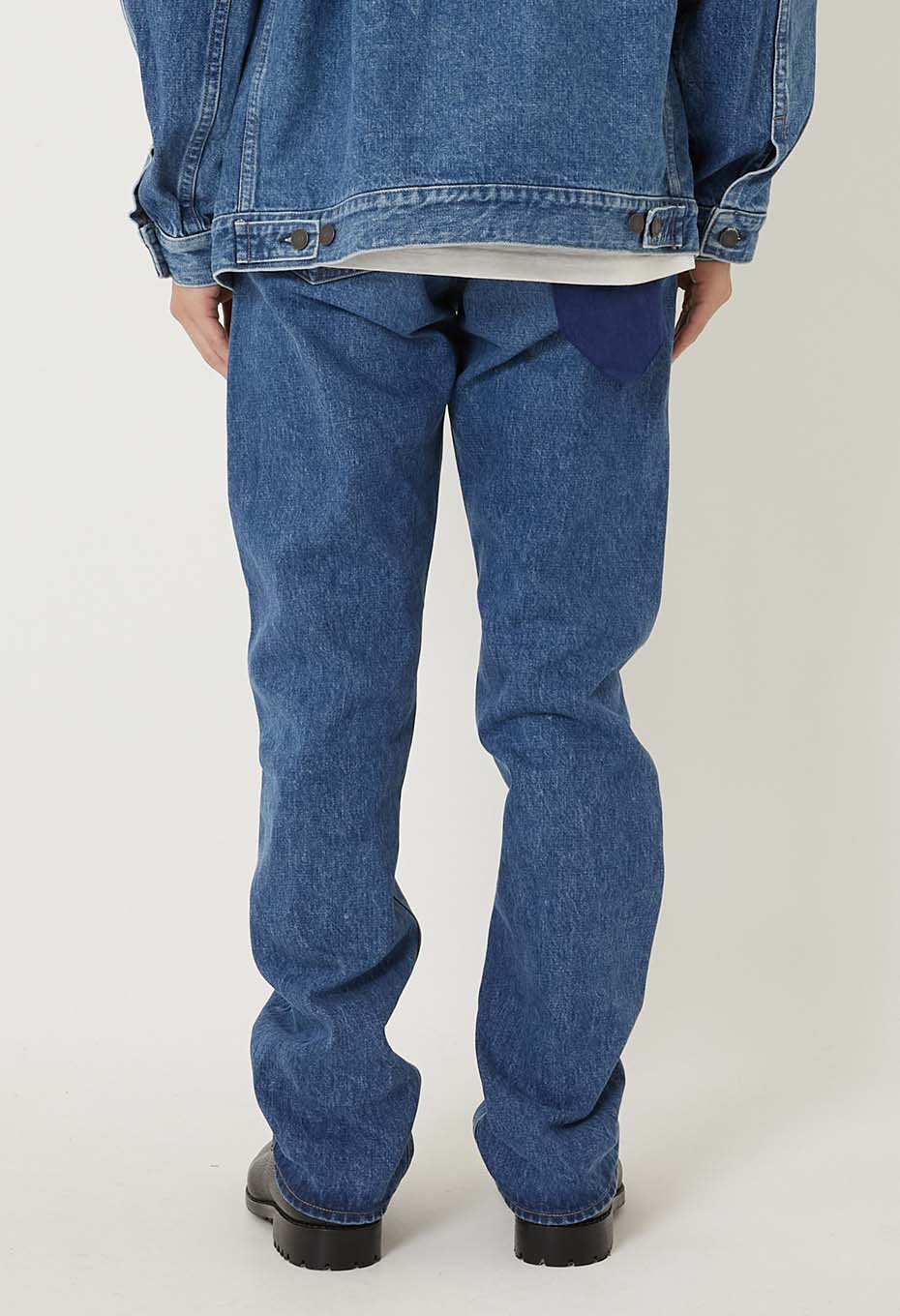 SELVEDGE DENIM FADE SLIM STRAIGHT JEANS - BLUE