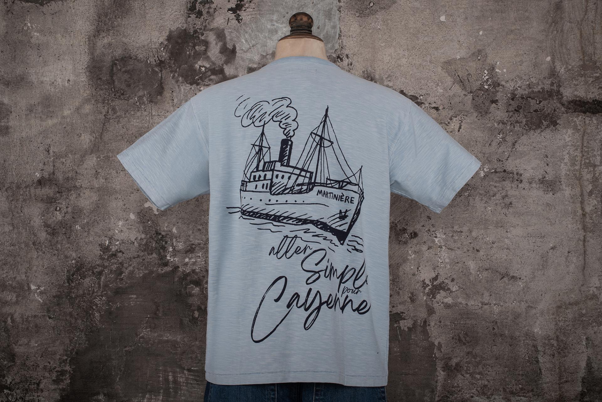 LE TRICOT "ALLER SIMPLE POUR CAYENNE" - LIGHT BLUE