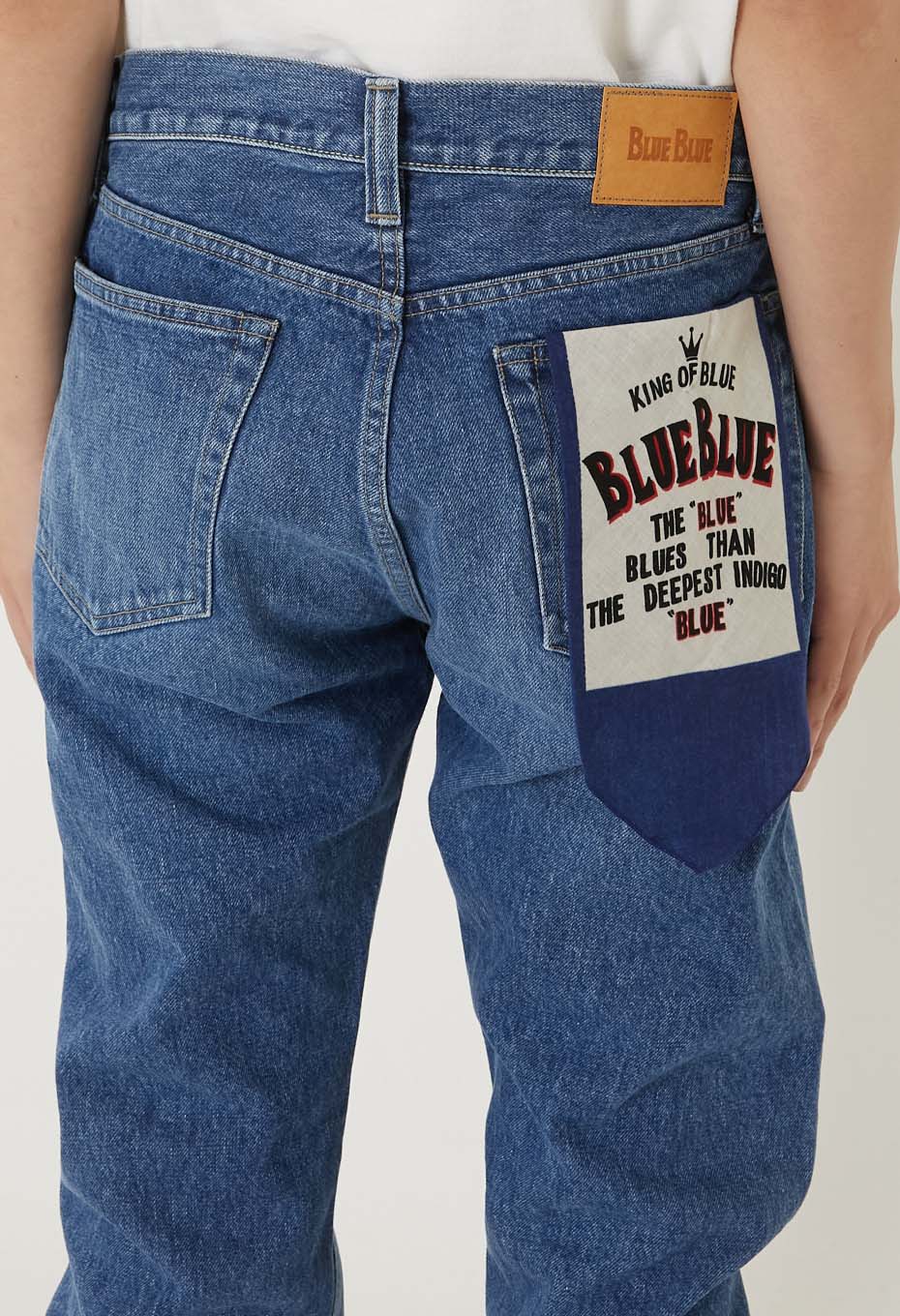 SELVEDGE DENIM FADE SLIM STRAIGHT JEANS - BLUE