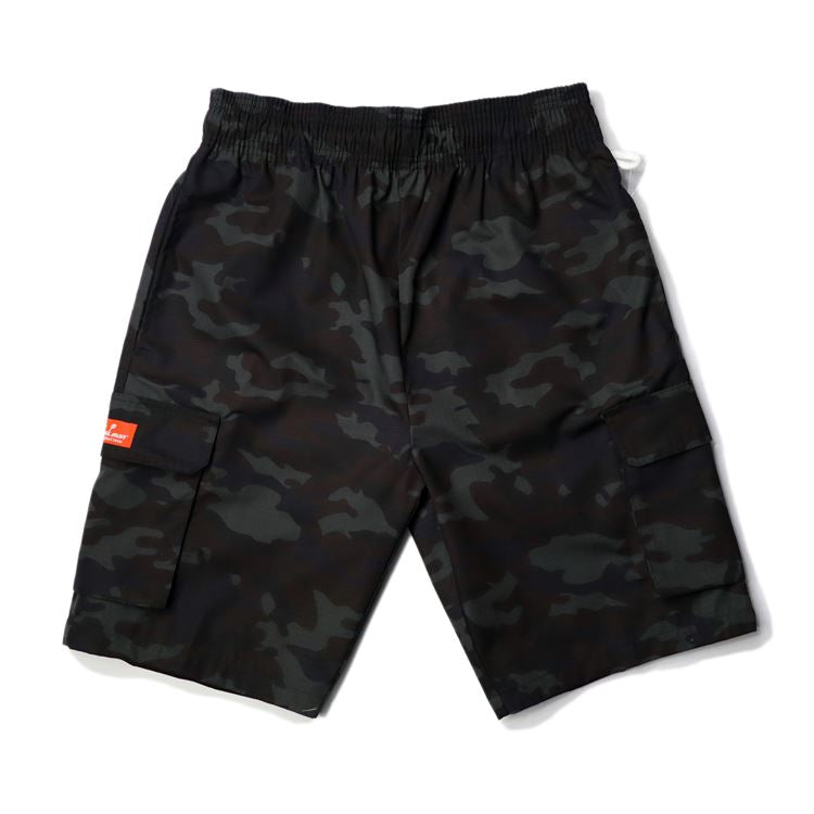 CHEF SHORT PANTS RIPSTOP CAMO BLACK (WOODLAND) - BLACK