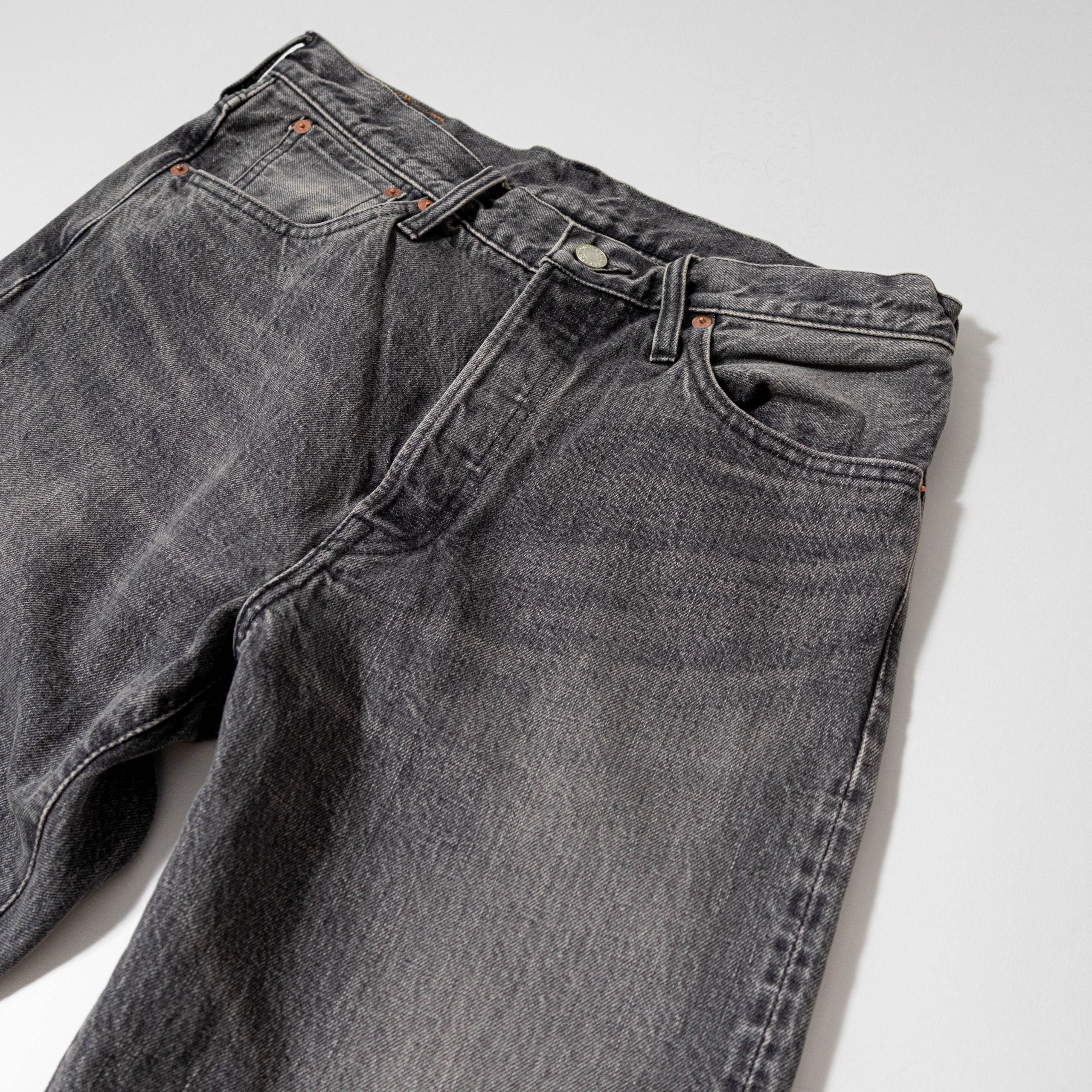 F153 SELVEDGE DENIM TAPERED 5P - BLACK USED WASH