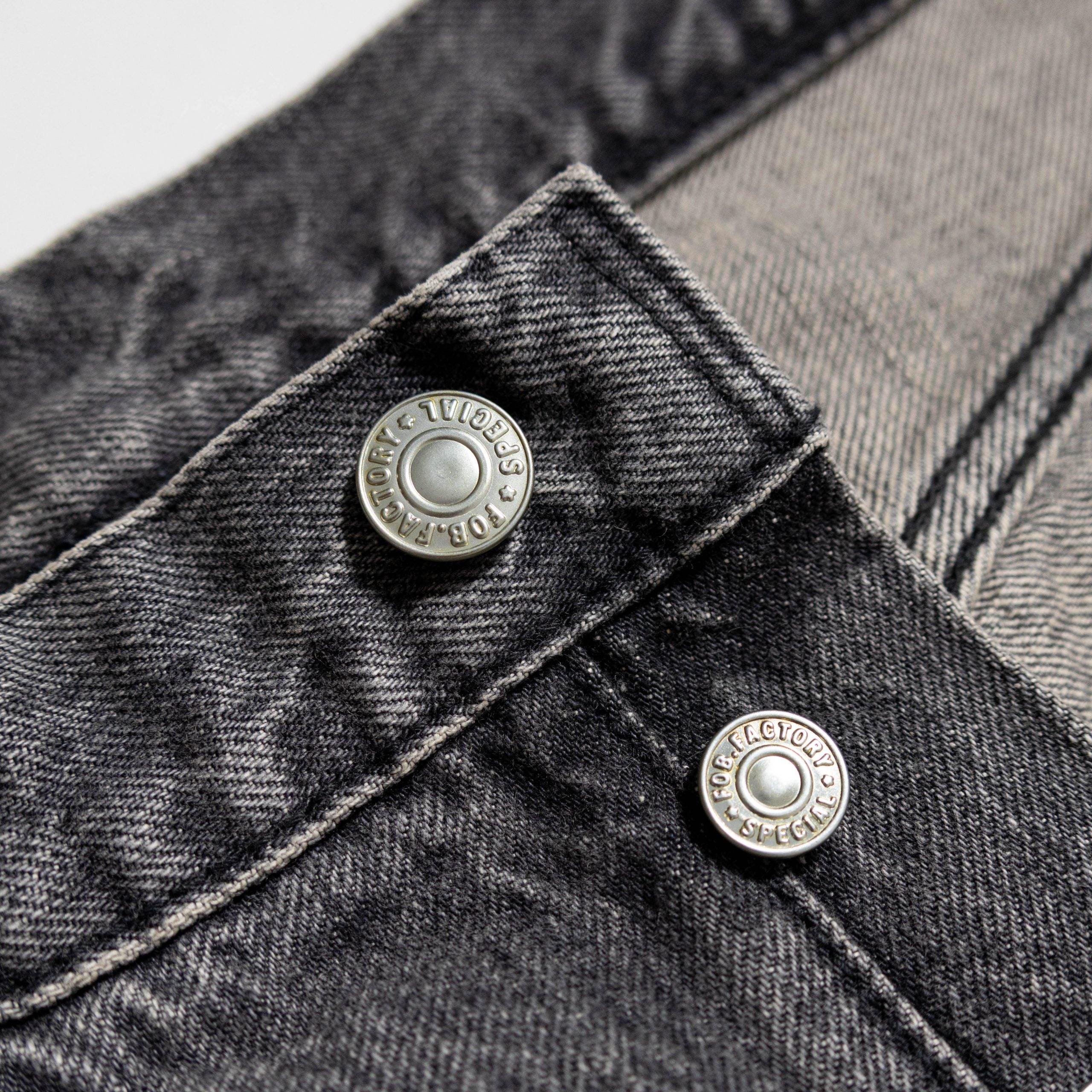 F153 SELVEDGE DENIM TAPERED 5P - BLACK USED WASH