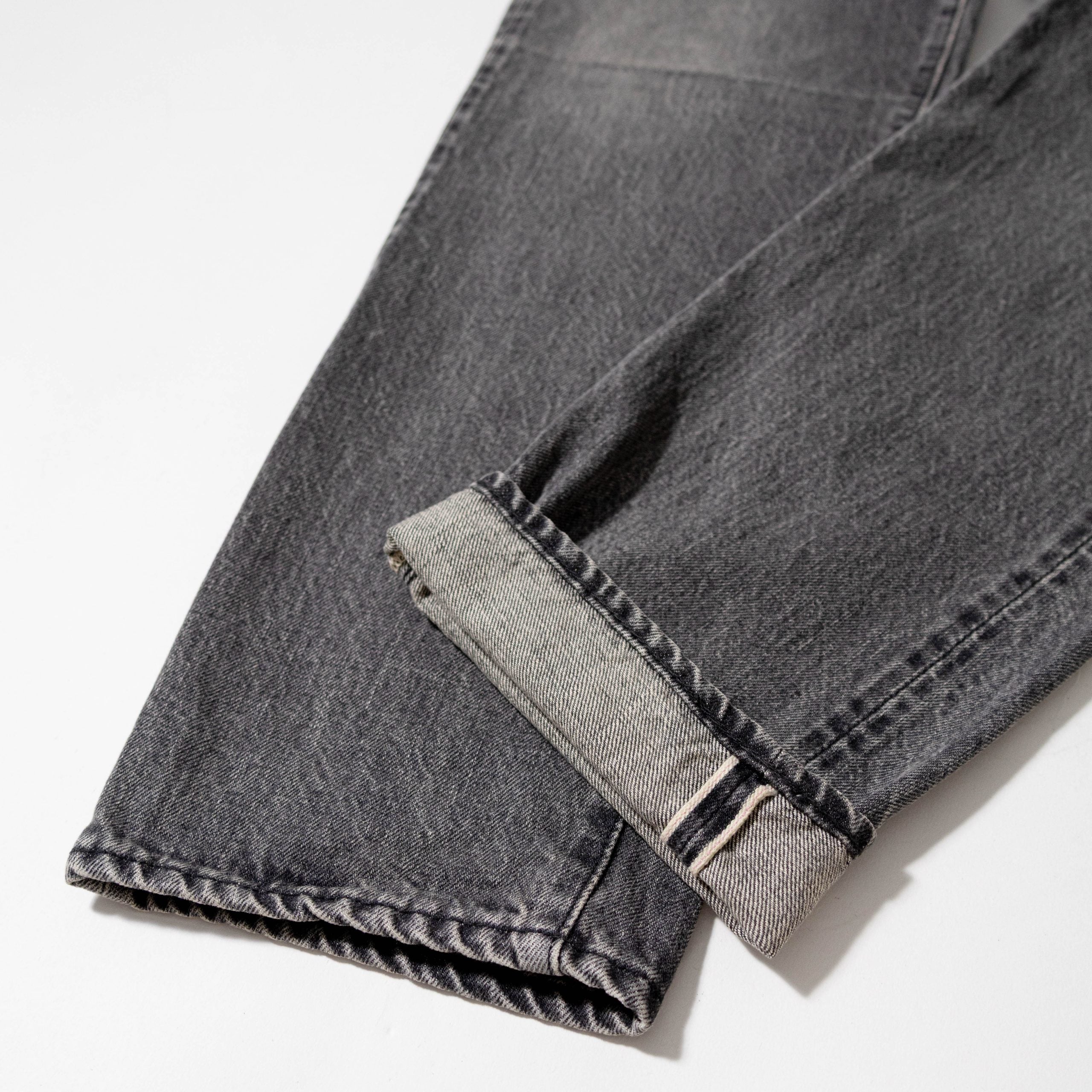 F153 SELVEDGE DENIM TAPERED 5P - BLACK USED WASH