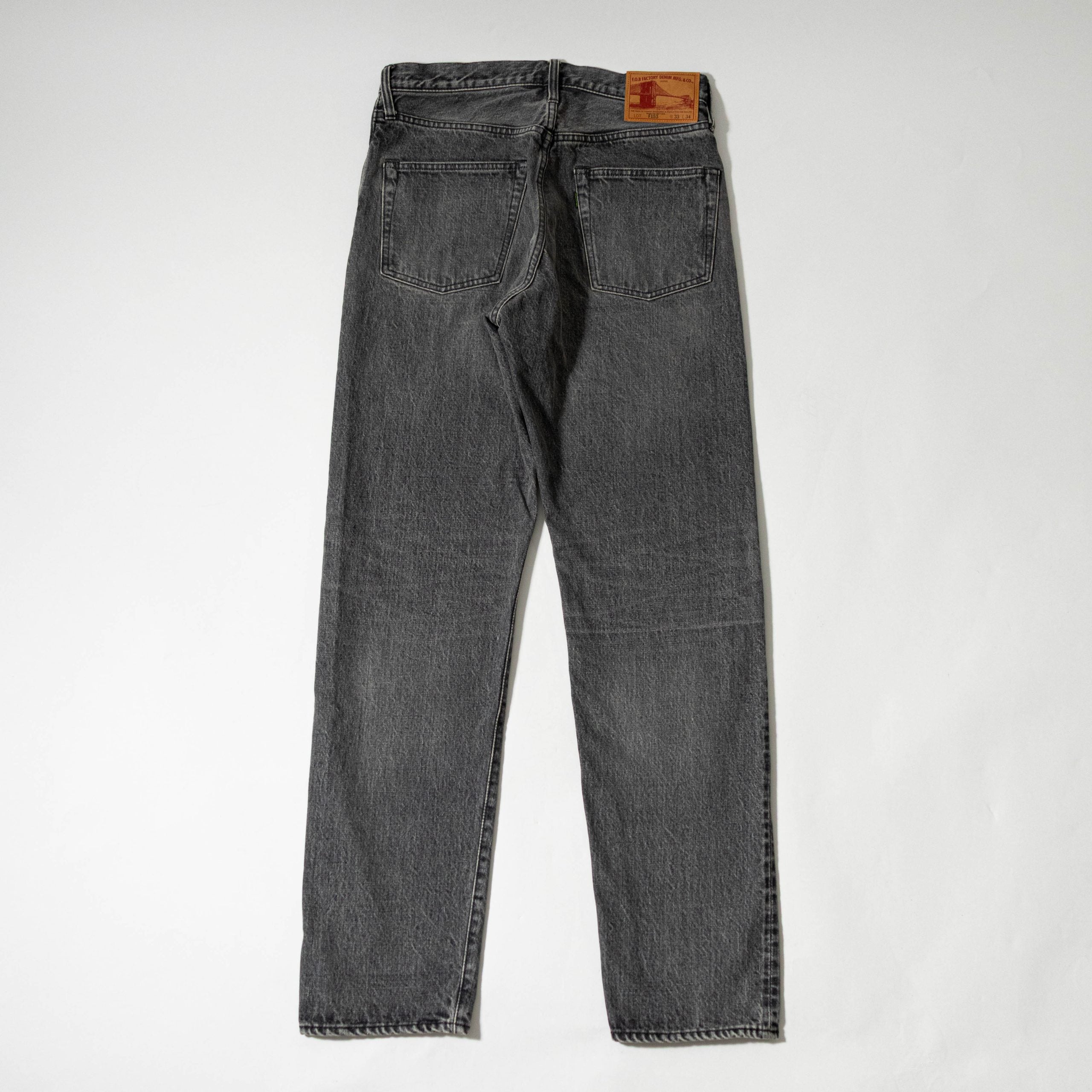 F153 SELVEDGE DENIM TAPERED 5P - BLACK USED WASH