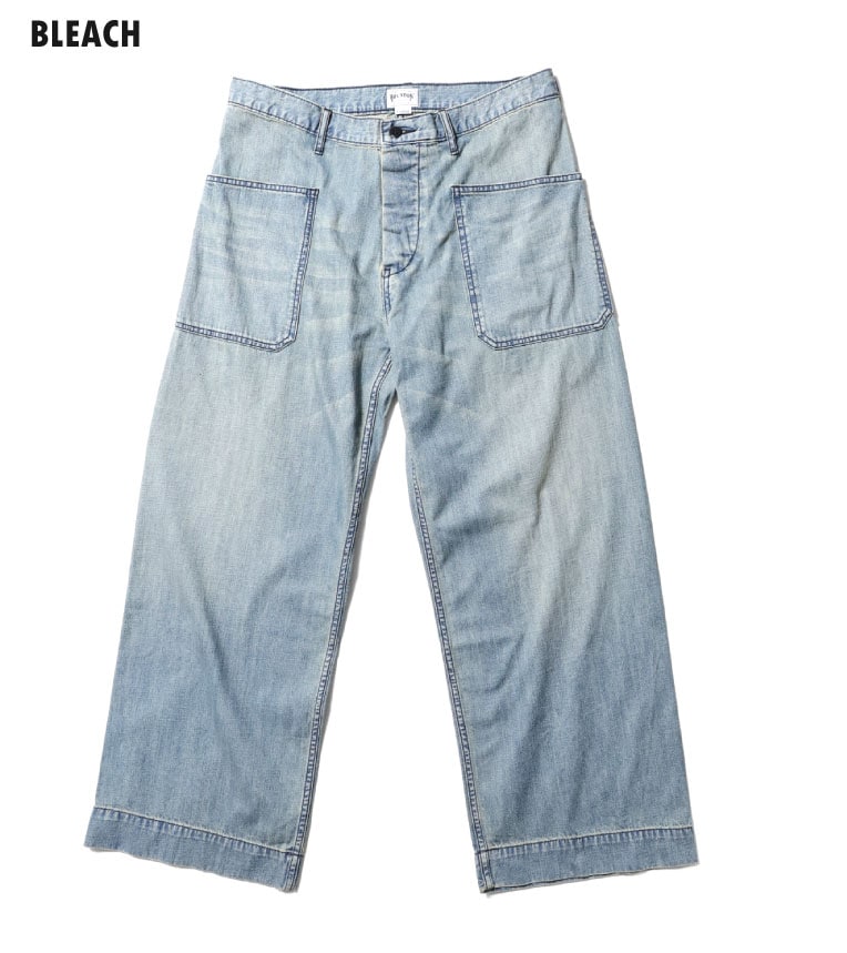 10079 USN DENIM SAILOR PANTS - BLEACH