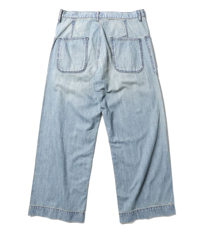 10079 USN DENIM SAILOR PANTS - BLEACH