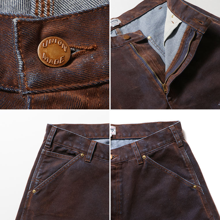 10194 FLOCKY DENIM PAINTER PANTS - BROWN