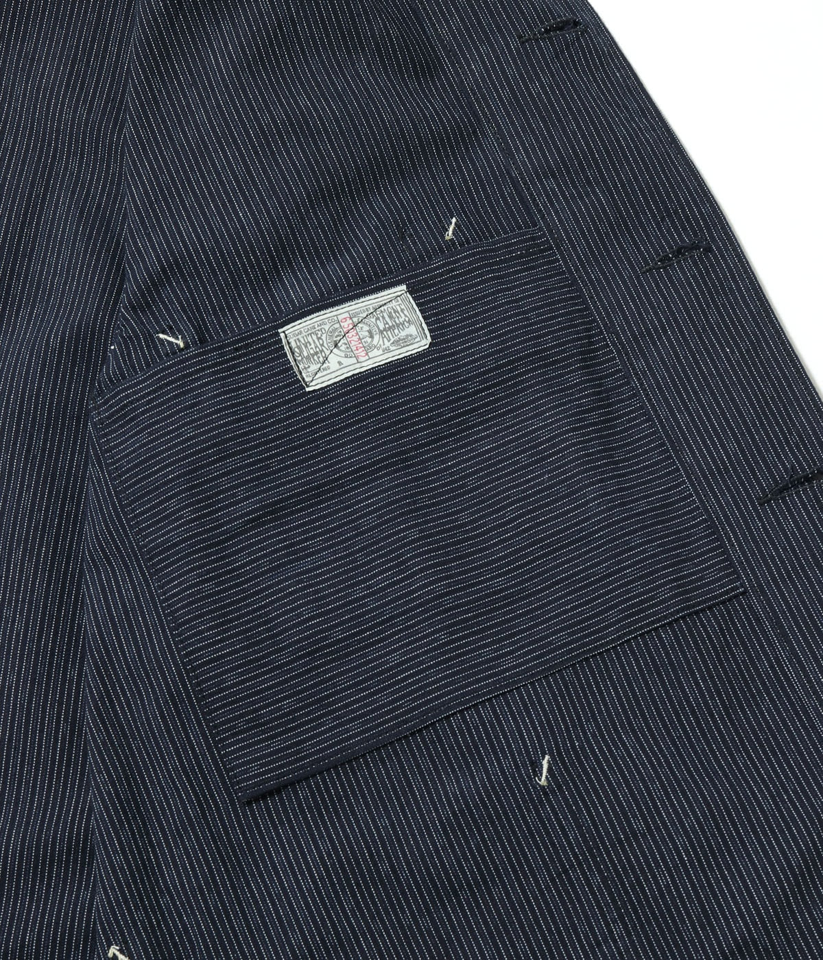SC15700 FICTION ROMANCE 8oz. INDIGO STRIPE WORK COAT - INDIGO