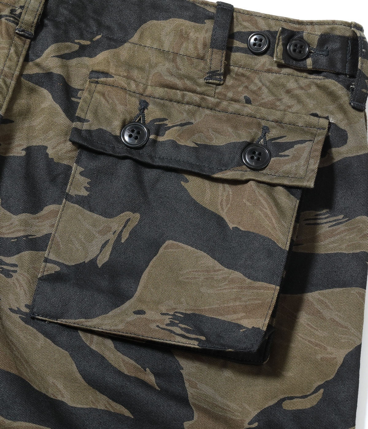 BR42594 WILLIAM GIBSON COLLECTION BLACK TIGER PATTERN TROUSERS OVER DYE - BLACK