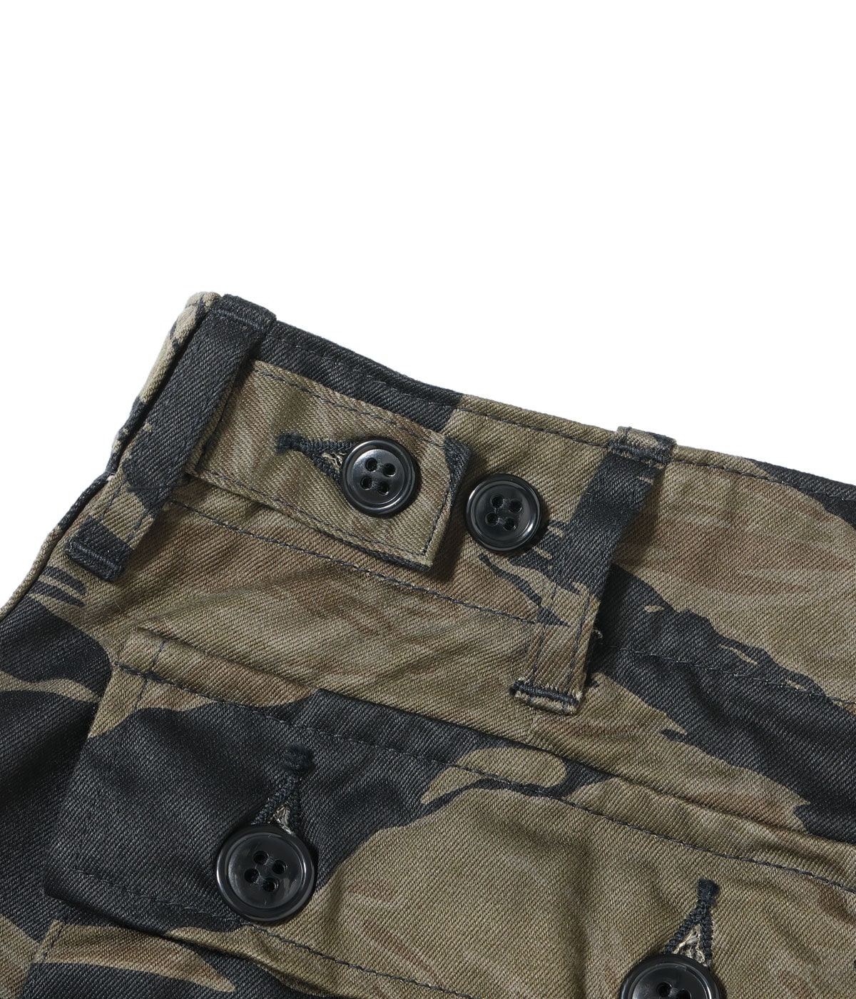 BR42594 WILLIAM GIBSON COLLECTION BLACK TIGER PATTERN TROUSERS OVER DYE - BLACK