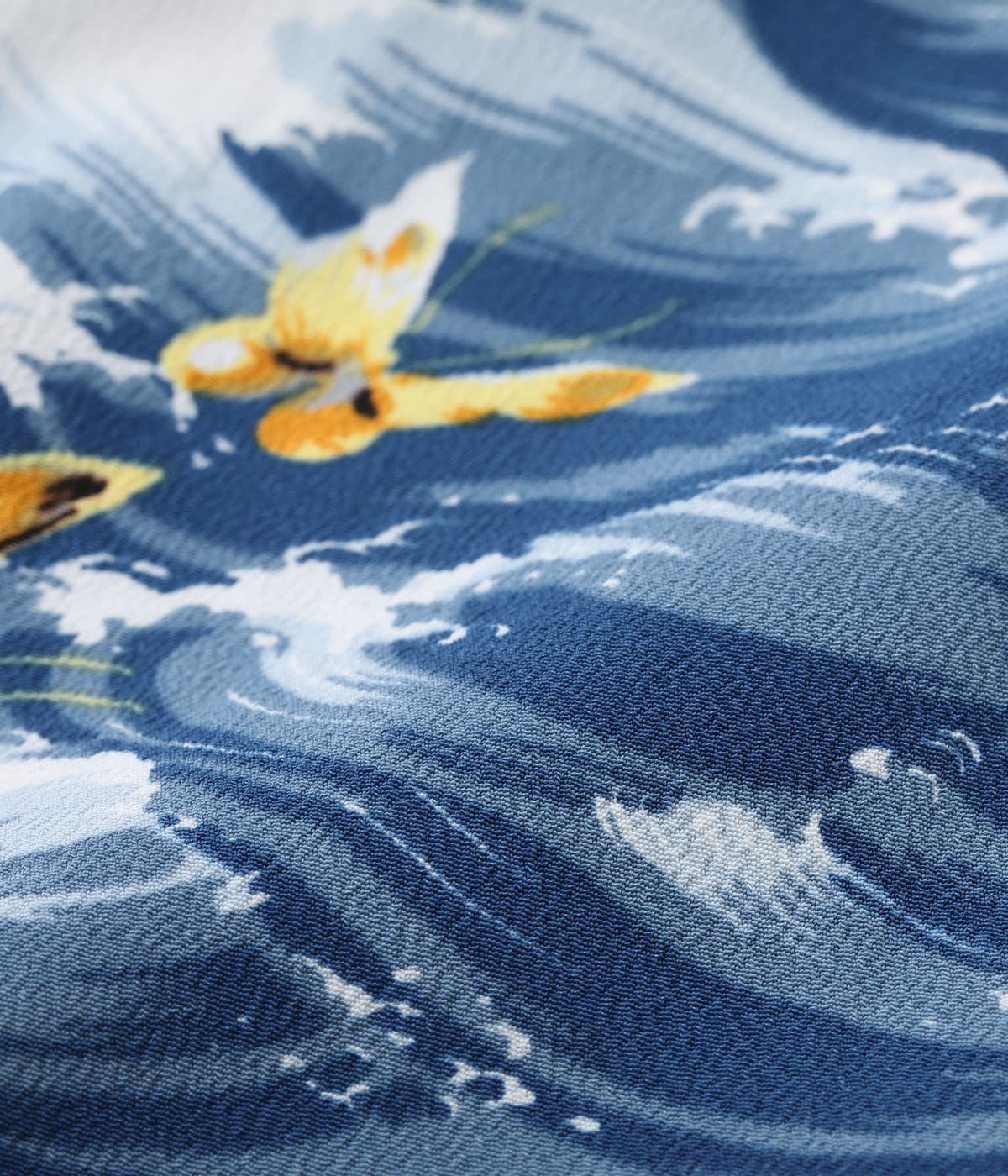 SS39627 RAYON HAWAIIAN SHIRT BUTTERFLY SPLASH - NAVY