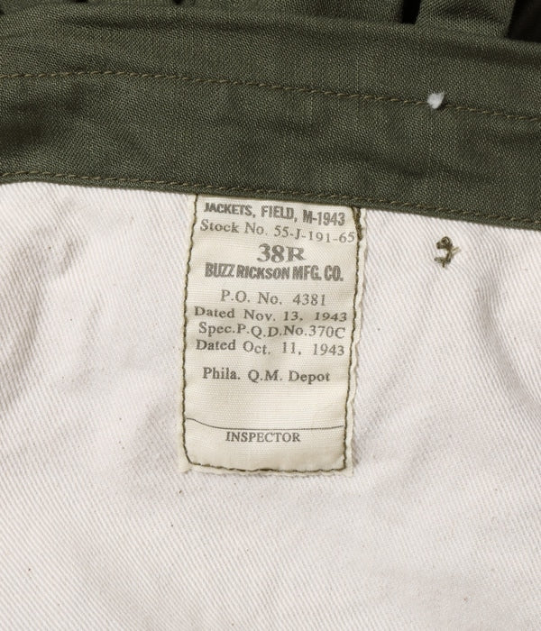 BR15410 Type M-1943 “BUZZ RICKSON MFG. CO.” - OLIVE