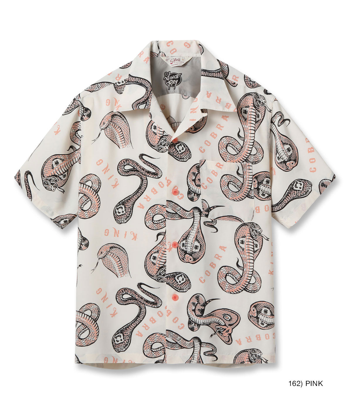 SH39488 HIGH DENSITY RAYON OPEN SHIRT “KING COBRA” by VINCE RAY - PINK