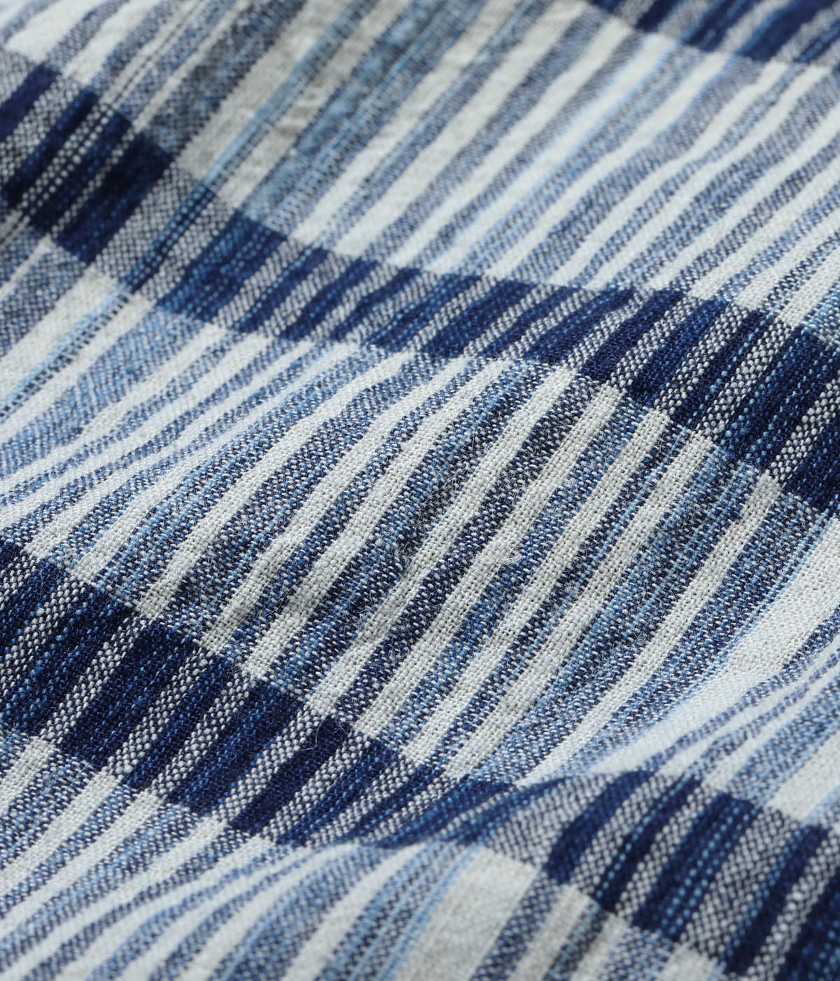 SC29591 FICTION ROMANCE 5oz. INDIGO CHECK WORK SHIRT - OFF WHITE