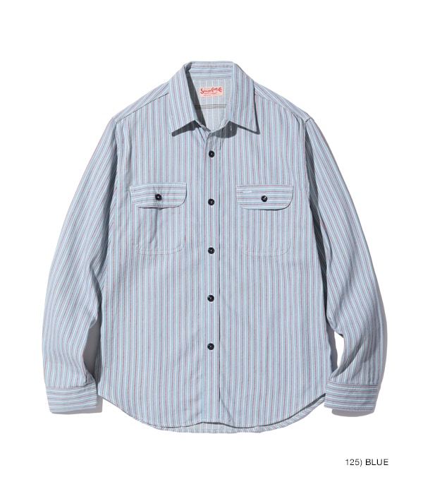 SC29146 DOBBY STRIPE WORK SHIRT - BLUE