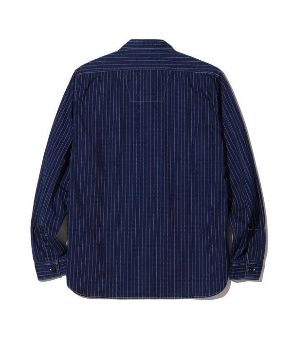 SC25551  SUGAR CANE FICTION ROMANCE 8.5OZ. WABASH STRIPE WORK SHIRT - INDIGO WABASH