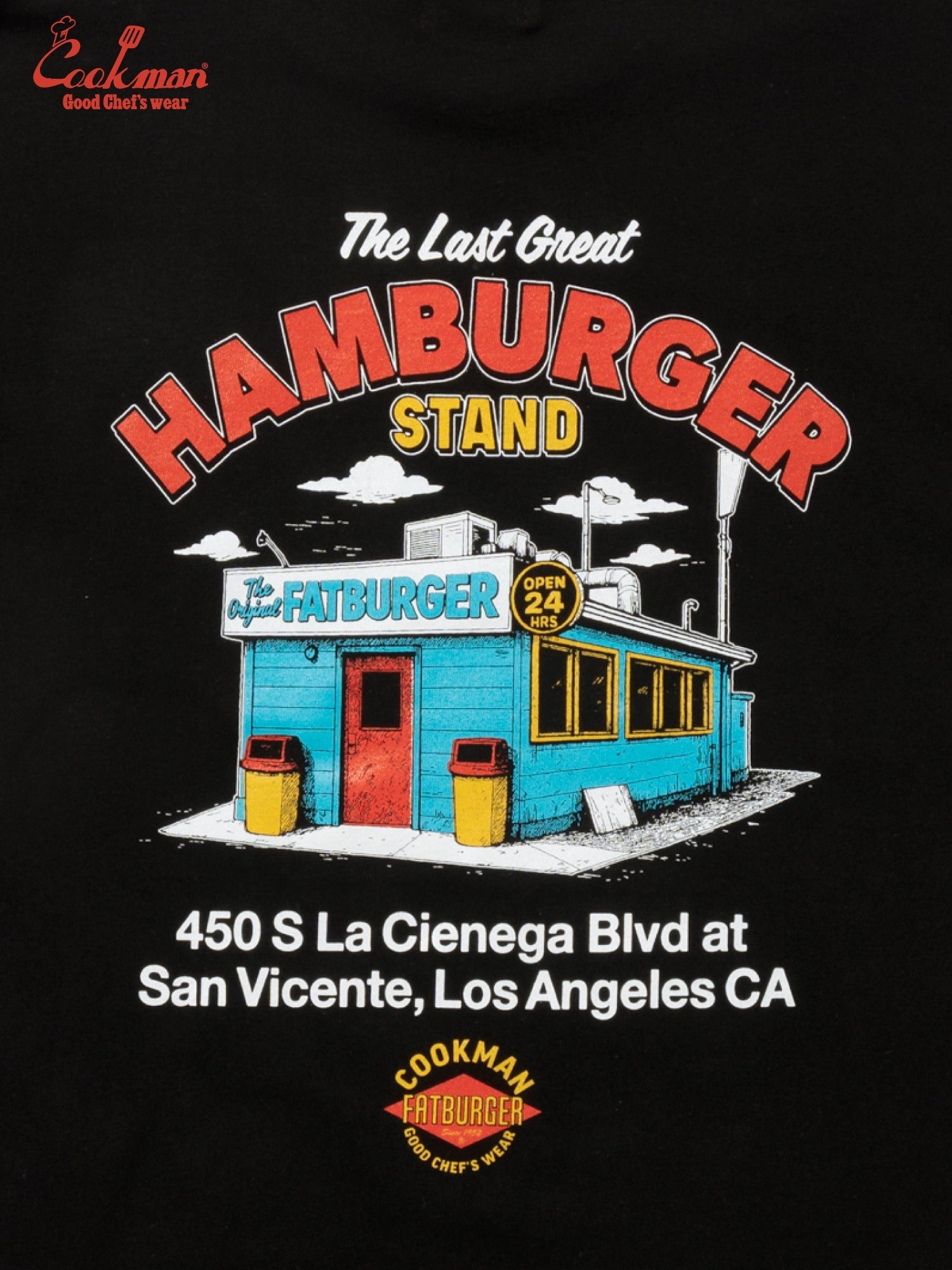 FATBURGER FIRST LOCATION TEE S/S - BLACK