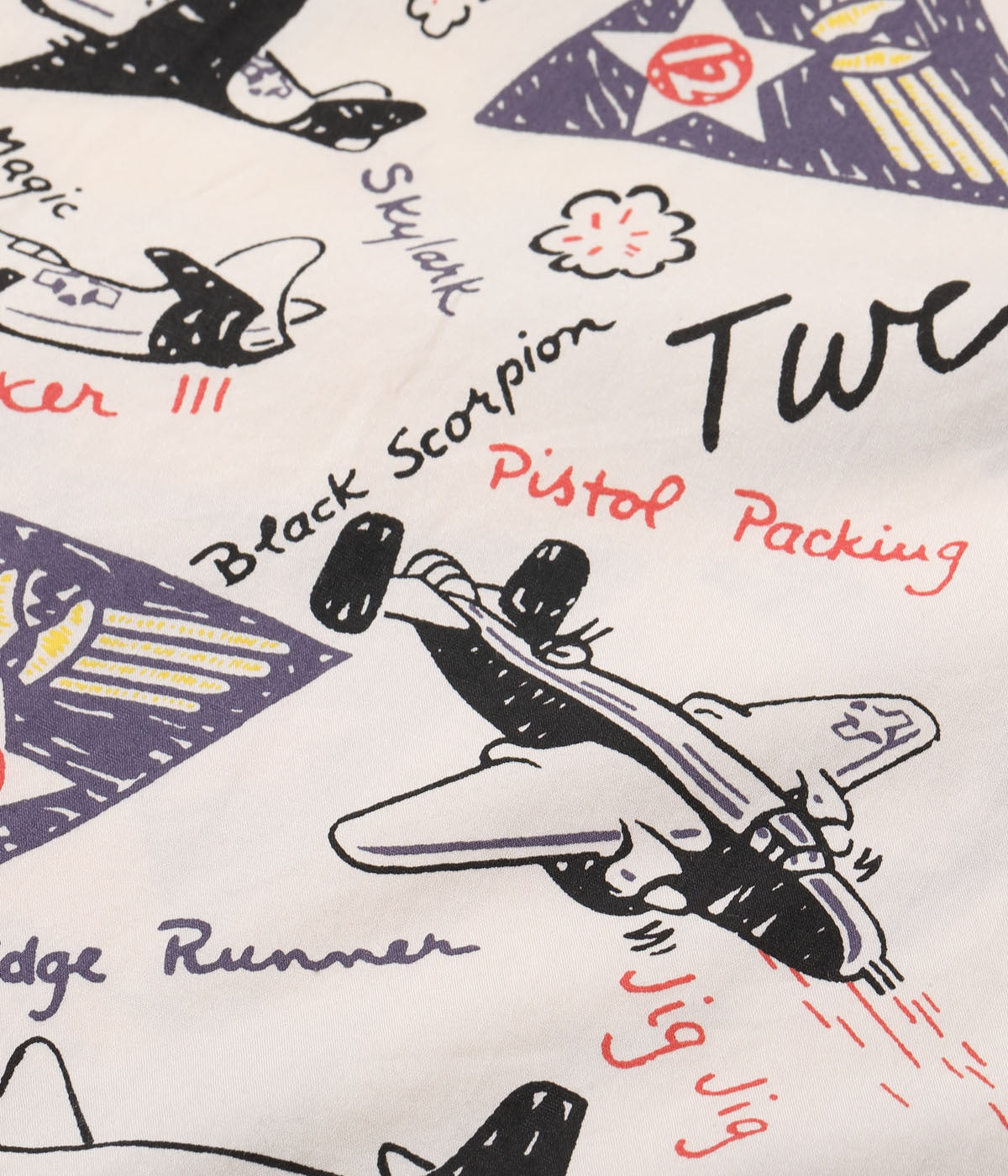 BR39323 TWELFTH AIR FORCE PRINT SHIRT - OFF WHITE