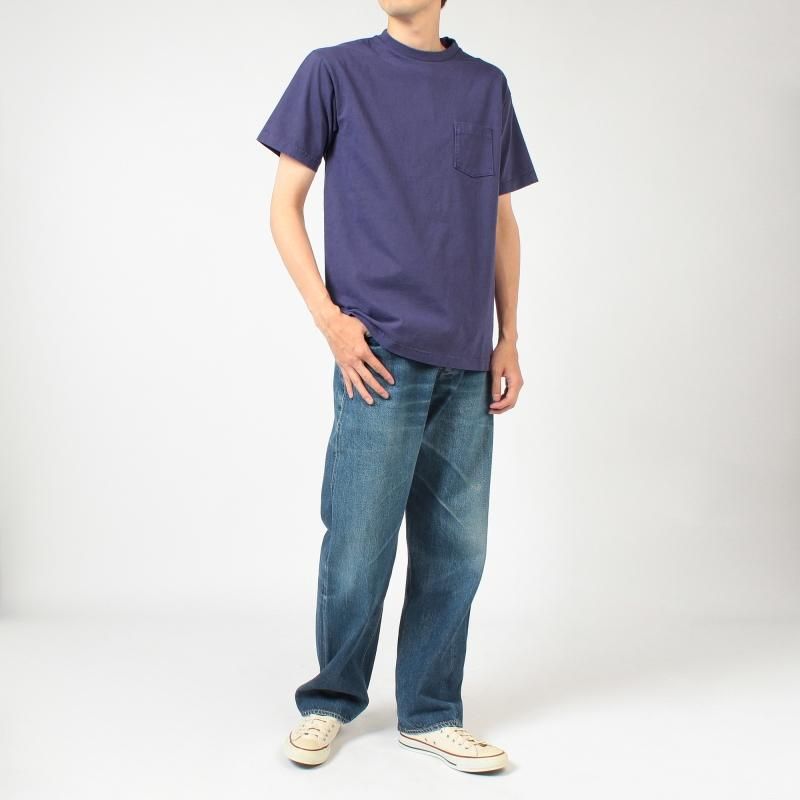 Crew Neck Short Sleeve Pocket T-Shirt - BLUE