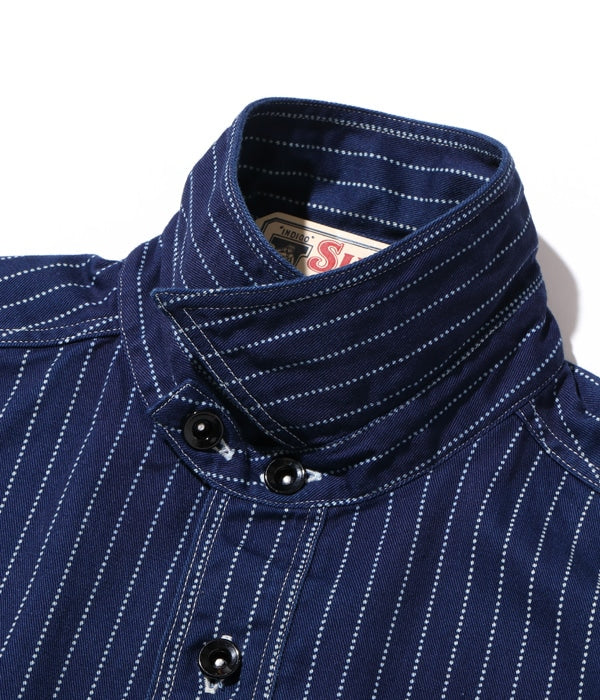 SC25551 SUGAR CANE FICTION ROMANCE 8.5OZ. WABASH STRIPE WORK SHIRT - INDIGO WABASH