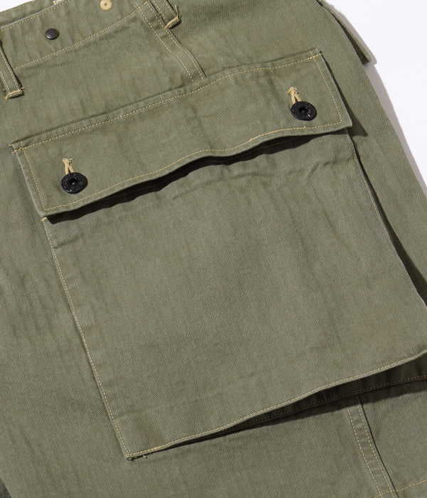 BR52388 US MARINE CORPS HERRINGBONE SHORTS - OLIVE