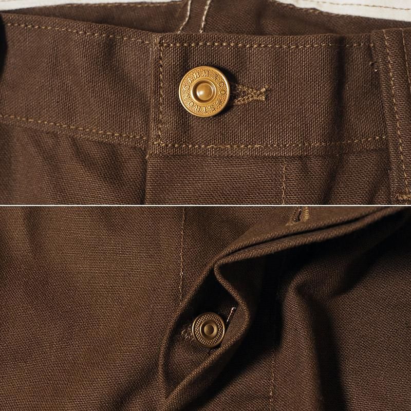 JG-12 late 30s to early 40s Ironworkers Trousers Duck ONE WASH - Duck Brown