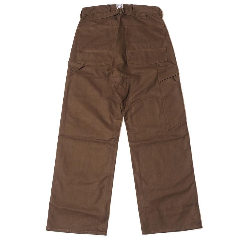 JG-12 late 30s to early 40s Ironworkers Trousers Duck ONE WASH - Duck Brown