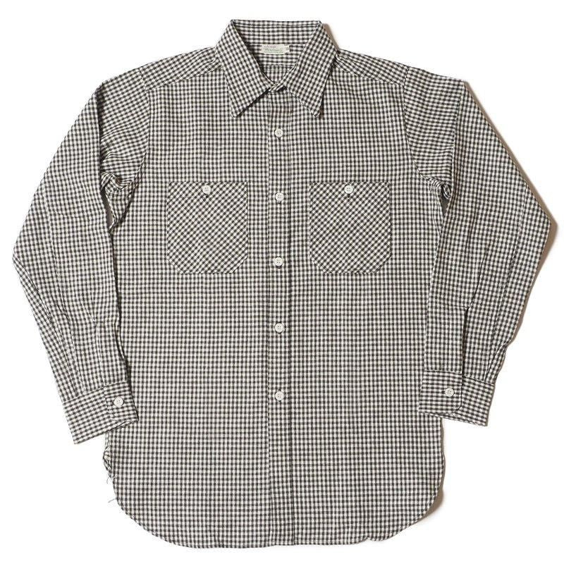 3055 LONG SLEEVE CHECK WORK SHIRTS A pattern (gingham) - CHARCOAL