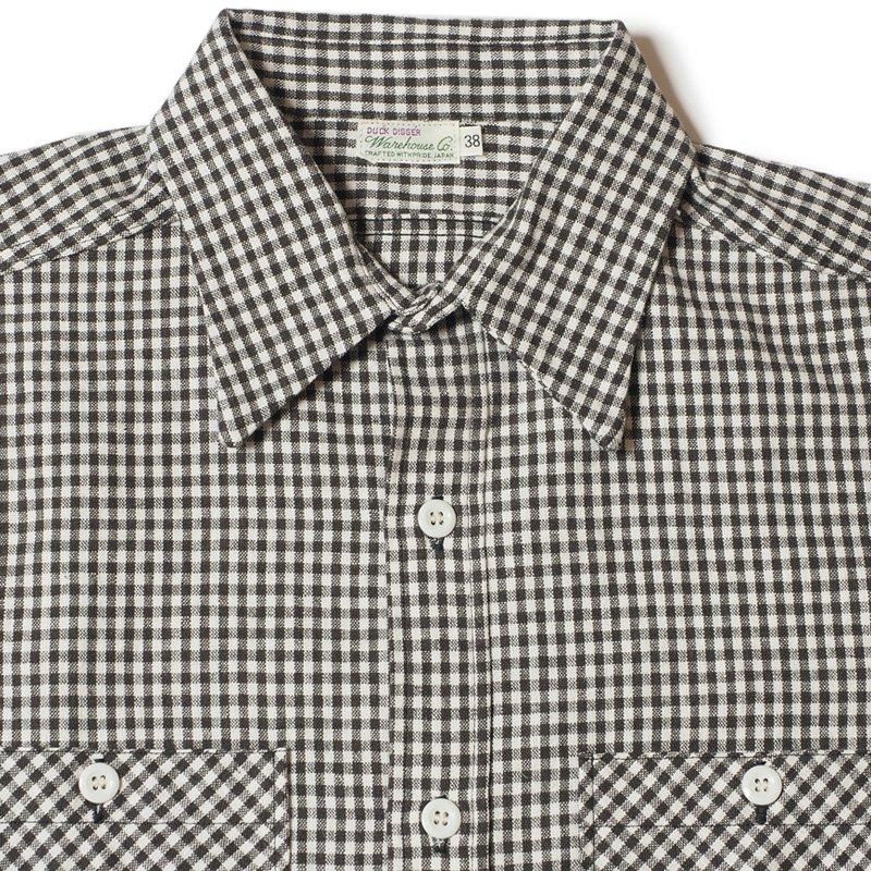 3055 LONG SLEEVE CHECK WORK SHIRTS A pattern (gingham) - CHARCOAL