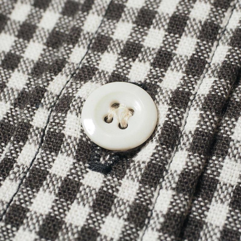 3055 LONG SLEEVE CHECK WORK SHIRTS A pattern (gingham) - CHARCOAL