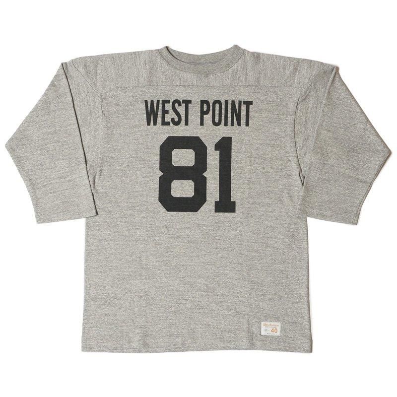 4063 3/4 Sleeve Football T-Shirt WEST POINT - Heather Grey