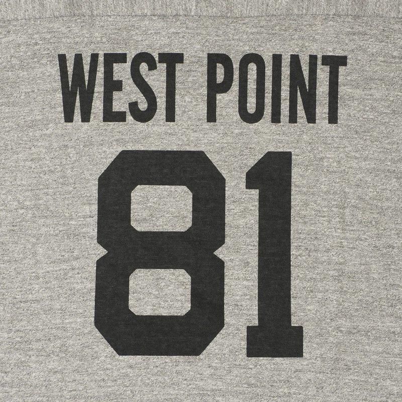 4063 3/4 Sleeve Football T-Shirt WEST POINT - Heather Grey