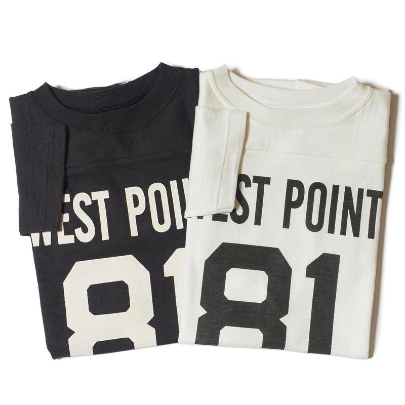 4063 3/4 Sleeve Football T-Shirt WEST POINT - BLACK