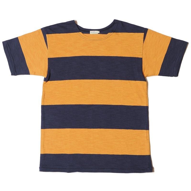 4109 SHORT SLEEVE STRIPED TEE - NAVY/ORANGE
