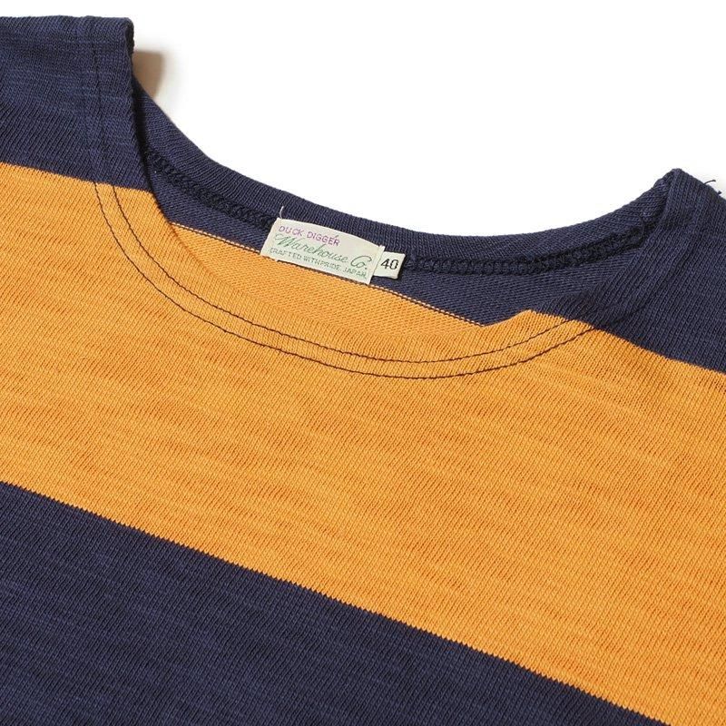 4109 SHORT SLEEVE STRIPED TEE - NAVY/ORANGE