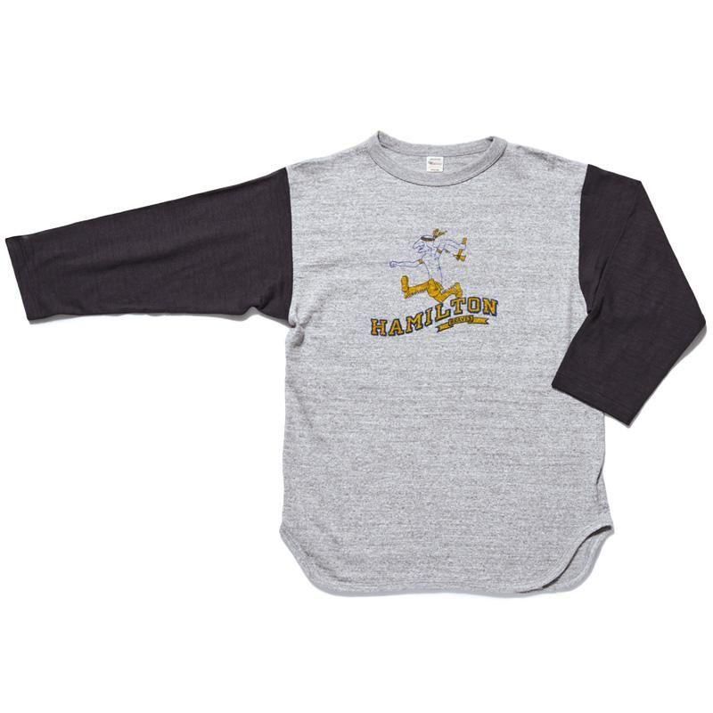 4800 3/4 SLEEVE BASEBALL TEE HAMILION - HEATHER GRAY/BLACK