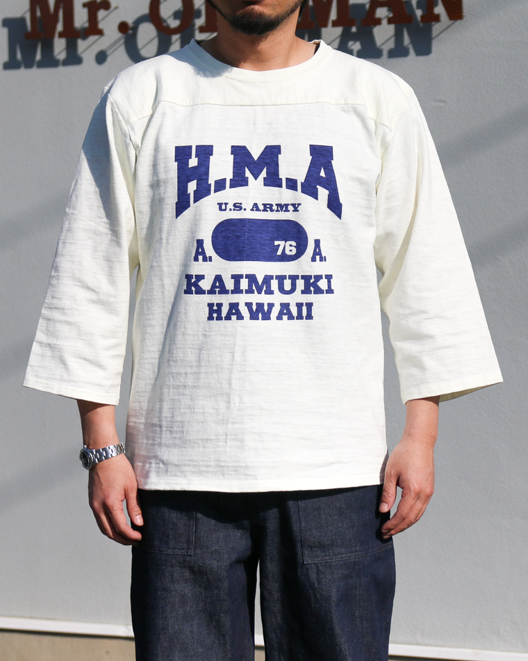 SS69656 H.M.A SLUB YARN FOOTBALL TEE - OFF WHITE