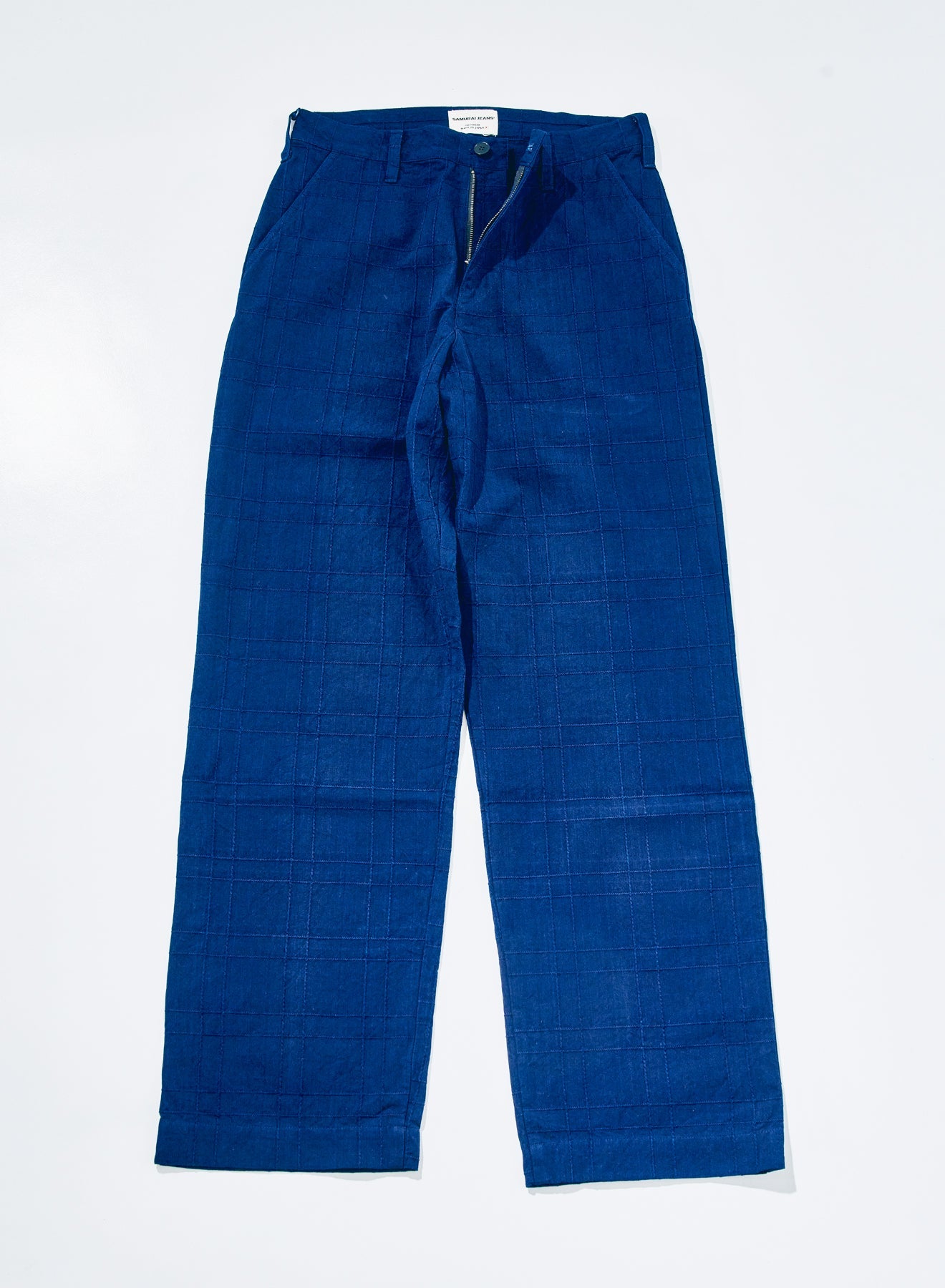 SJAP26-ARS (Indigo Sashiko Lattice Trousers) - N. INDIGO