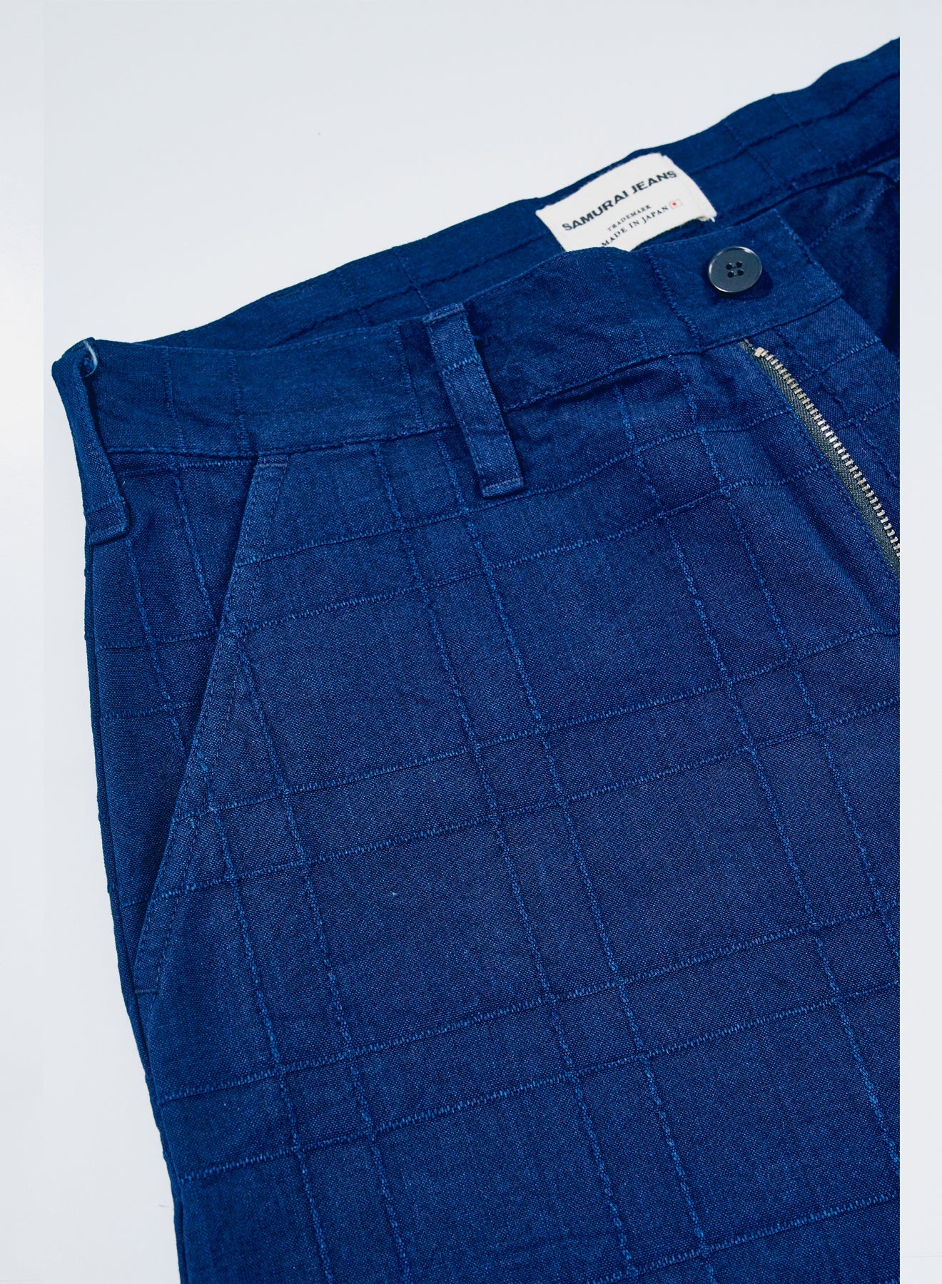 SJAP26-ARS (Indigo Sashiko Lattice Trousers) - N. INDIGO